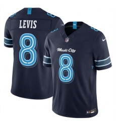 Men Tennessee Titans  8 Will Levis Navy 2026 F U S E   Music City  Rivalries Collection Limited Stitched Football Jersey