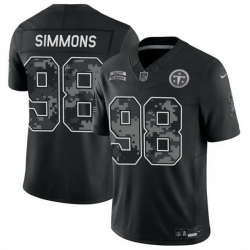 Men Tennessee Titans 98 Jeffery Simmons Black F U S E 2026 Salute to Service Limited Stitched Football Jersey