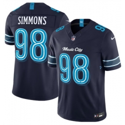 Men Tennessee Titans  98 Jeffery Simmons Navy 2026 F U S E   Music City  Rivalries Collection Limited Stitched Football Jersey