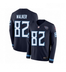 Youth Nike Tennessee Titans 82 Delanie Walker Limited Navy Blue Therma Long Sleeve NFL Jersey