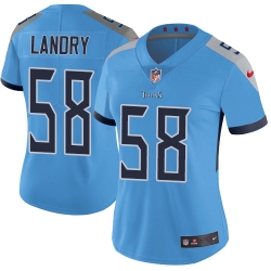 Nike Titans #58 Harold Landry Light Blue Team Color Womens Stitched NFL Vapor Untouchable Limited Jersey