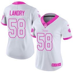 Nike Titans #58 Harold Landry White Pink Womens Stitched NFL Limited Rush Fashion Jersey