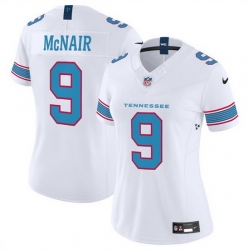 Women Tennessee Titans  9 Steve McNair White 2026 F U S E  Vapor Limited Stitched Football Jersey  
