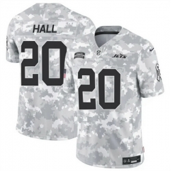 Men New York Jets 20 Breece Hall 2024 F U S E Arctic Camo Salute To Service Limited Stitched Football Jersey