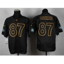 Nike New York Jets 87 Eric Decker black Elite gold lettering fashion NFL Jersey