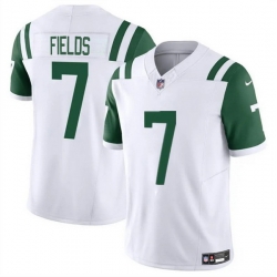 Youth New York Jets 7 Justin Fields White 2025 F U S E  Vapor Limited Stitched Jersey