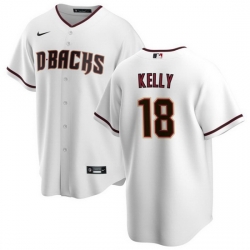 Men Arizona Diamondbacks 18 Carson Kelly White Cool Base Stitched Baseball Jersey