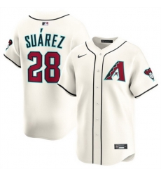 Men Arizona Diamondbacks 28 Eugenio Suarez 2023 24 Cream Home Limited Stitched Baseball Jersey