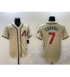 Men Arizona Diamondbacks 7 Corbin Carroll Gold Limited Stitched Baseball Jersey Men Arizona Diamondbacks 7 Corbin Carroll Gold Limited Stitched Baseball Jersey