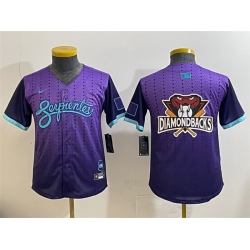 Youth Arizona Diamondbacks Team Big Logo Purple 2025 City Connect Limited Stitched Baseball Jersey