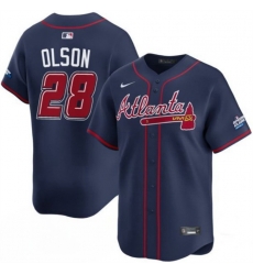 Men Atlanta Braves 28 Matt Olson Navy 2025 Speedway Classic Alternate Limited Stitched Baseball Jersey Men Atlanta Braves 28 Matt Olson Navy 2025 Speedway Classic Alternate Limited Stitched Baseball Jersey