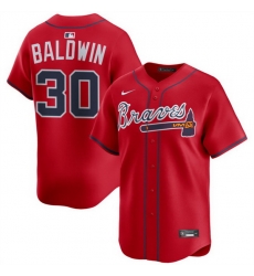 Men Atlanta Braves 30 Drake Baldwin Red 2025 Alternate Limited Stitched Baseball Jersey Men Atlanta Braves 30 Drake Baldwin Red 2025 Alternate Limited Stitched Baseball Jersey