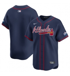 Men Atlanta Braves Blank Navy 2025 Speedway Classic Alternate Limited Stitched Baseball Jersey