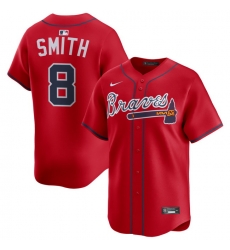 Men Atlanta Braves Nike Alternate Limited Jersey Red Smith Dominic 8