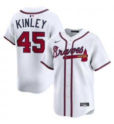 Men Atlanta Braves Nike Alternate Limited Jersey White Kinley Tyler 45