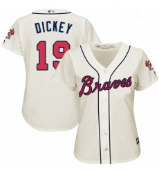 Womens Majestic Atlanta Braves 19 RA Dickey Replica Cream Alternate 2 Cool Base MLB Jersey Womens Majestic Atlanta Braves 19 RA Dickey Replica Cream Alternate 2 Cool Base MLB Jersey