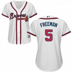 Womens Majestic Atlanta Braves 5 Freddie Freeman Replica White Home Cool Base MLB Jersey
