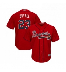 Youth Atlanta Braves 23 Adam Duvall Replica Red Alternate Cool Base Baseball Jersey 