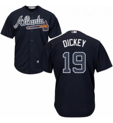 Youth Majestic Atlanta Braves 19 RA Dickey Replica Blue Alternate Road Cool Base MLB Jersey