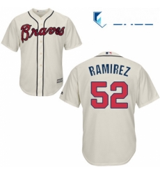 Youth Majestic Atlanta Braves 52 Jose Ramirez Authentic Cream Alternate 2 Cool Base MLB Jersey 