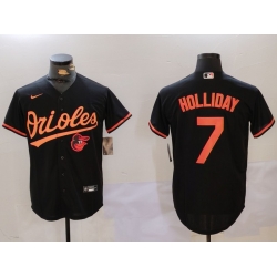 Men Baltimore Orioles 7 Jackson Holliday Black Cool Base Stitched Baseball Jersey 5