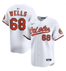 Men Baltimore Orioles Nike Home Limited Jersey White Wells Tyler 68