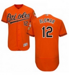 Mens Majestic Baltimore Orioles 12 Roberto Alomar Orange Alternate Flex Base Authentic Collection MLB Jersey