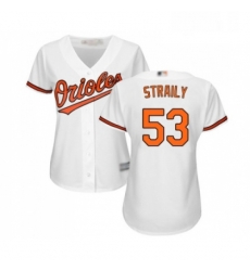 Womens Baltimore Orioles 53 Dan Straily Replica White Home Cool Base Baseball Jersey 