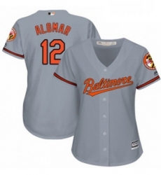 Womens Majestic Baltimore Orioles 12 Roberto Alomar Replica Grey Road Cool Base MLB Jersey Womens Majestic Baltimore Orioles 12 Roberto Alomar Replica Grey Road Cool Base MLB Jersey