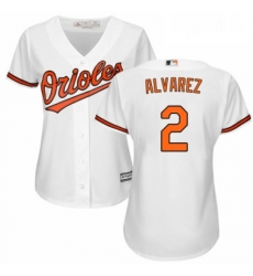 Womens Majestic Baltimore Orioles 2 Pedro Alvarez Replica White Home Cool Base MLB Jersey 