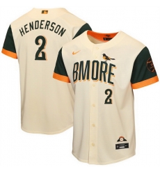 Youth Baltimore Orioles  2 Gunnar Henderson Natural 2026 City Connect Stadium Stitched Baseball Jersey