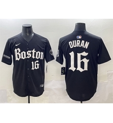 Men Boston Red Sox 16 Jarren Duran Black Gothic Vapor Limited Stitched Baseball Jersey