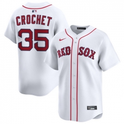 Men Boston Red Sox Nike Home Limited Jersey White Crochet Garrett 35