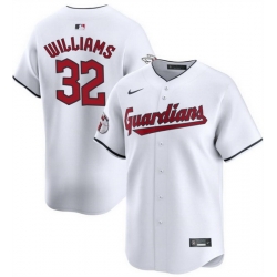 Men Cleveland Guardians 32 Gavin Williams White Cool Base Stitched Baseball Jersey