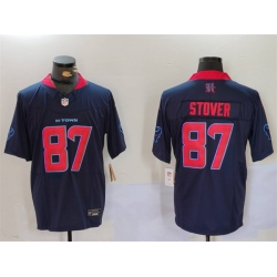 Men Houston Texans 87 Cade Stover Navy 2nd Alternate F U S E  Vapor Limited Stitched Footb