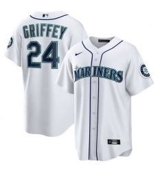 Men Mariners 24 Ken Griffey Jr White Cool Base Jersey Men Mariners 24 Ken Griffey Jr White Cool Base Jersey