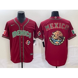 Men Mexico Baseball 2023 Red Team Big Logo World Baseball Classic Stitched Jersey