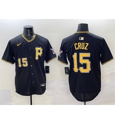 Men Pittsburgh Pirates 15 Oneil Cruz Black 2025 Limited Stitched Baseball Jersey