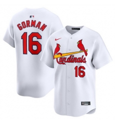 Men St  Louis Cardinals 16 Nolan Gorman White 2024 Home Limited Stitched Baseball Jersey