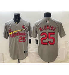 Men St Louis Cardinals 25 Mark McGwire Grey Alternate Limited Stitched Baseball Jersey Men St Louis Cardinals 25 Mark McGwire Grey Alternate Limited Stitched Baseball Jersey
