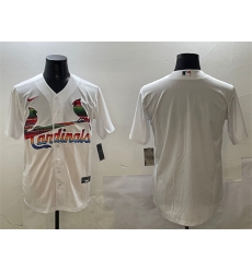 Men St  Louis Cardinals Blank White Cool Base Stitched Baseball Jersey