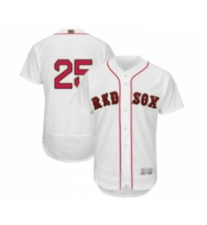 Mens Boston Red Sox 25 Steve Pearce White 2019 Gold Program Flex Base Authentic Collection Baseball Jersey 