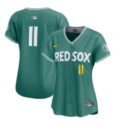 Women Boston Red Sox 11 Rafael Devers Green 2025 City Connect Limited Stitched Baseball Jersey