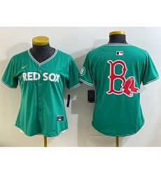 Women Boston Red Sox Team Big Logo Green 2025 City Connect Limited Stitched Baseball Jersey Women Boston Red Sox Team Big Logo Green 2025 City Connect Limited Stitched Baseball Jersey