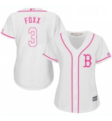 Womens Majestic Boston Red Sox 3 Jimmie Foxx Replica White Fashion MLB Jersey