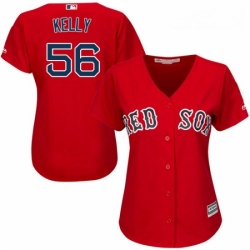 Womens Majestic Boston Red Sox 56 Joe Kelly Replica Red Alternate Home MLB Jersey