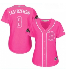 Womens Majestic Boston Red Sox 8 Carl Yastrzemski Authentic Pink Fashion 2018 World Series Champions MLB Jersey Womens Majestic Boston Red Sox 8 Carl Yastrzemski Authentic Pink Fashion 2018 World Series Champions MLB Jersey