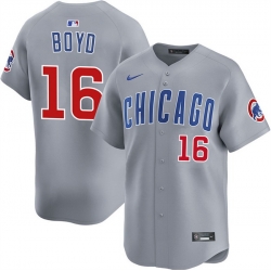 Men Chicago Cubs 16 Matthew Boyd Grey Limited Stitched Baseball Jersey