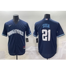 Men Chicago Cubs 21 Sammy Sosa Navy City Connect Stitched Baseball Jersey Men Chicago Cubs 21 Sammy Sosa Navy City Connect Stitched Baseball Jersey
