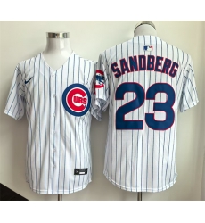 Men Chicago Cubs 23 Ryne Sandberg White Limited Stitched Baseball Jersey